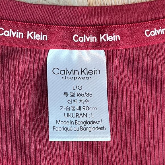 Calvin Klein Pajama Set Long Sleeve Top & Drawstring Bottoms L - Picture 5 of 6